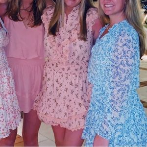 Ruffle floral mini dress